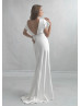 Empire Waist Ivory Satin V Back Timeless Wedding Dress